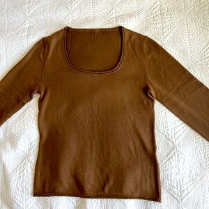 Maglia fine knitwear, coffee, size M, good condition, no tag, some imperfection